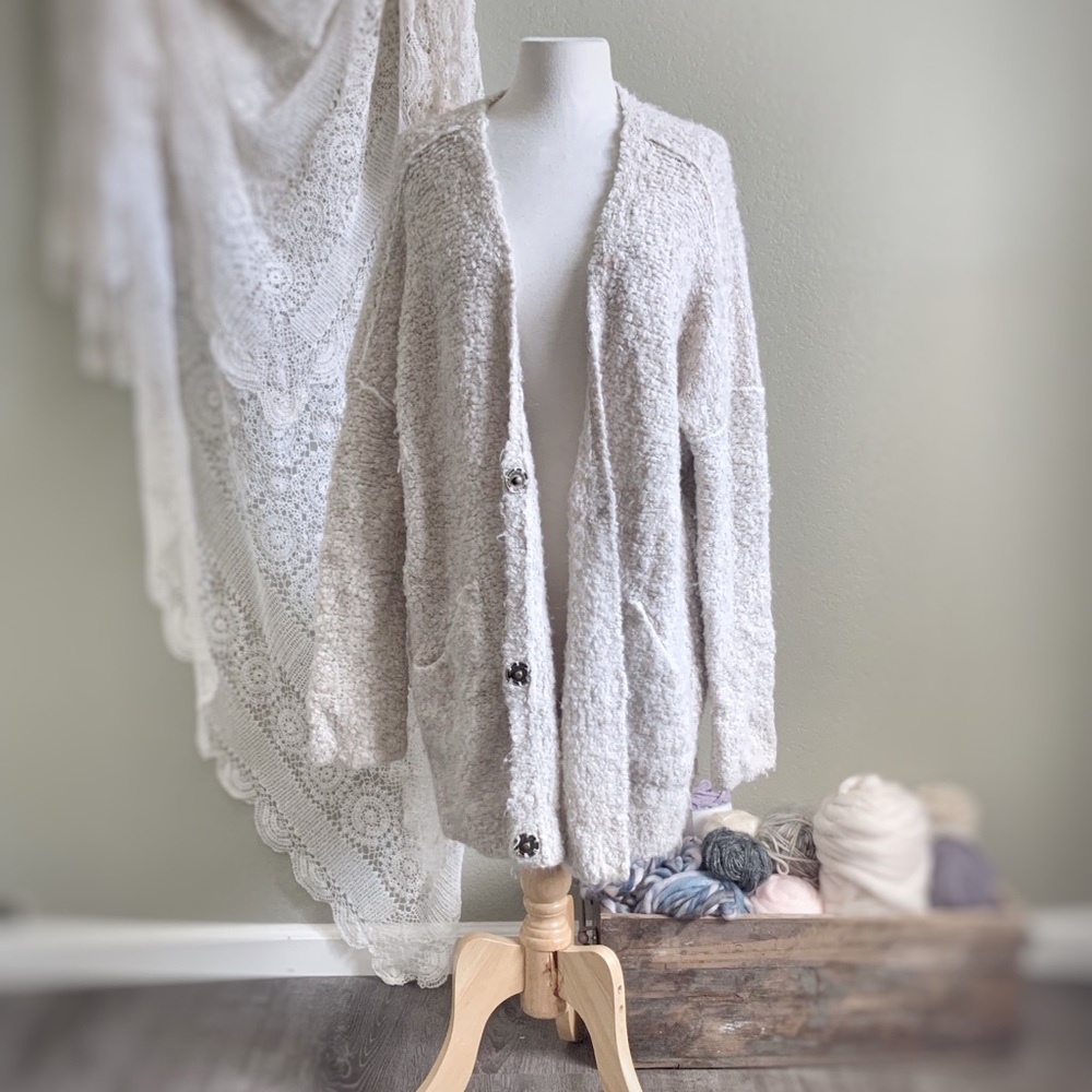 FREE PEOPLE | Open Knit Chunky Sweater Cardigan